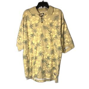 Tommy Bahama Hawaiian‎ polo short sleeve yellow size XL